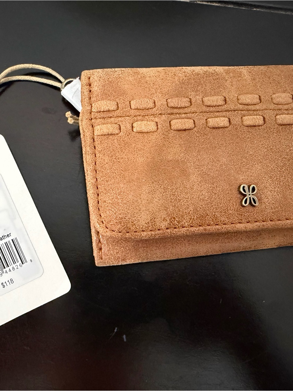 HOBO Suede Card Holder in Tan